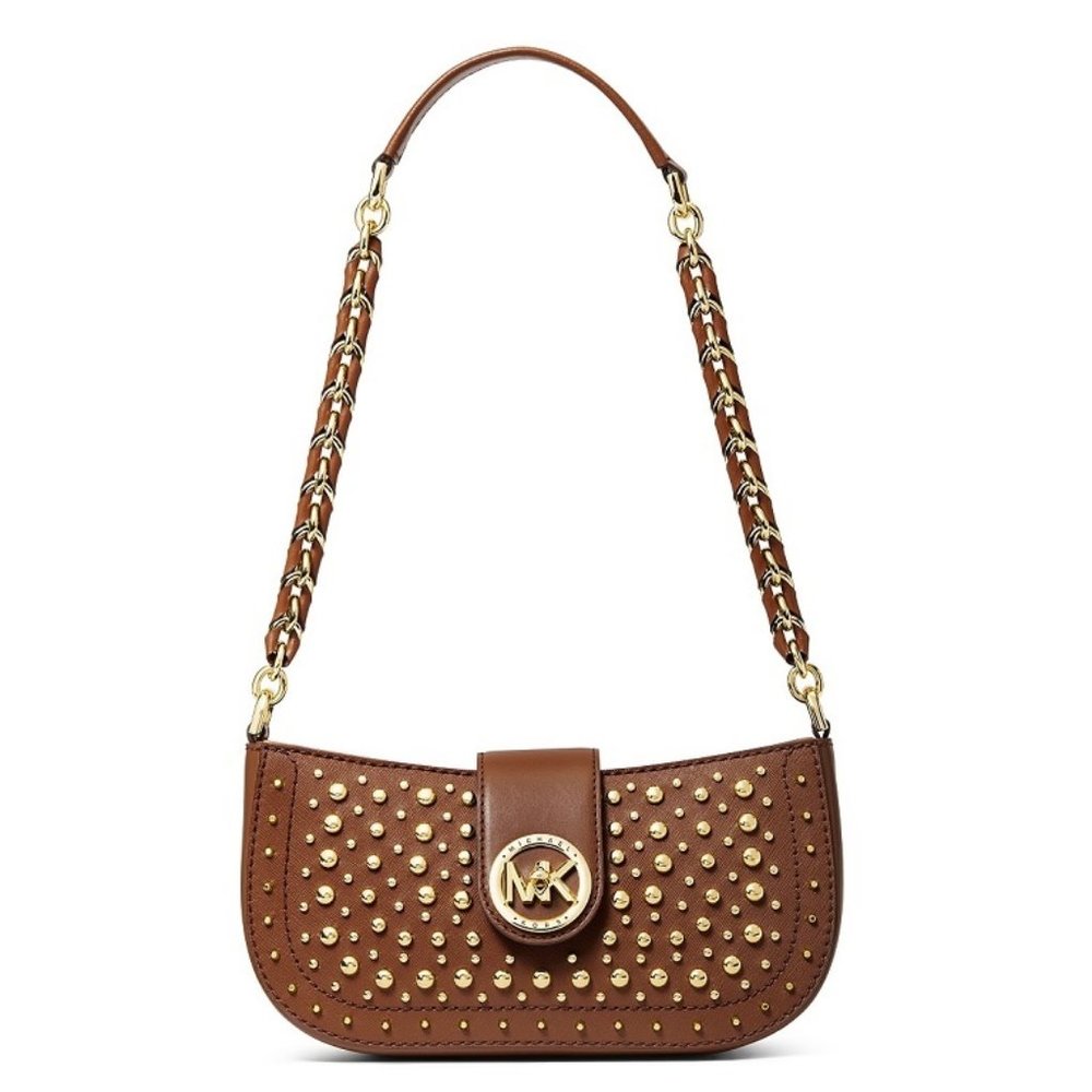 $59 NWT *FINAL PRICE* MICHAEL Michael Kors Fulton Metallic Logo Flat - Picture 5 of 9